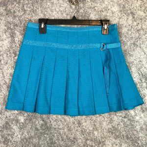 Urban Outfitters Mini Skirt Size S Womens Tennis Solid Blue Box Pleat Mesh Lined